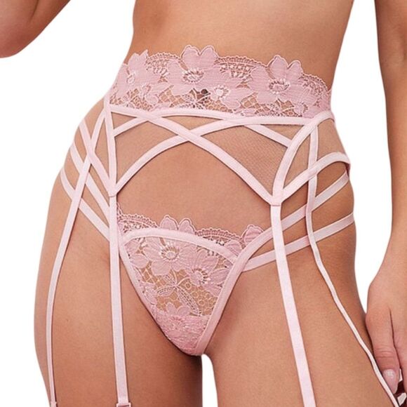 For Love & Lemons Aimee Floral Garter Belt - Size Medium - Picture 4 of 8